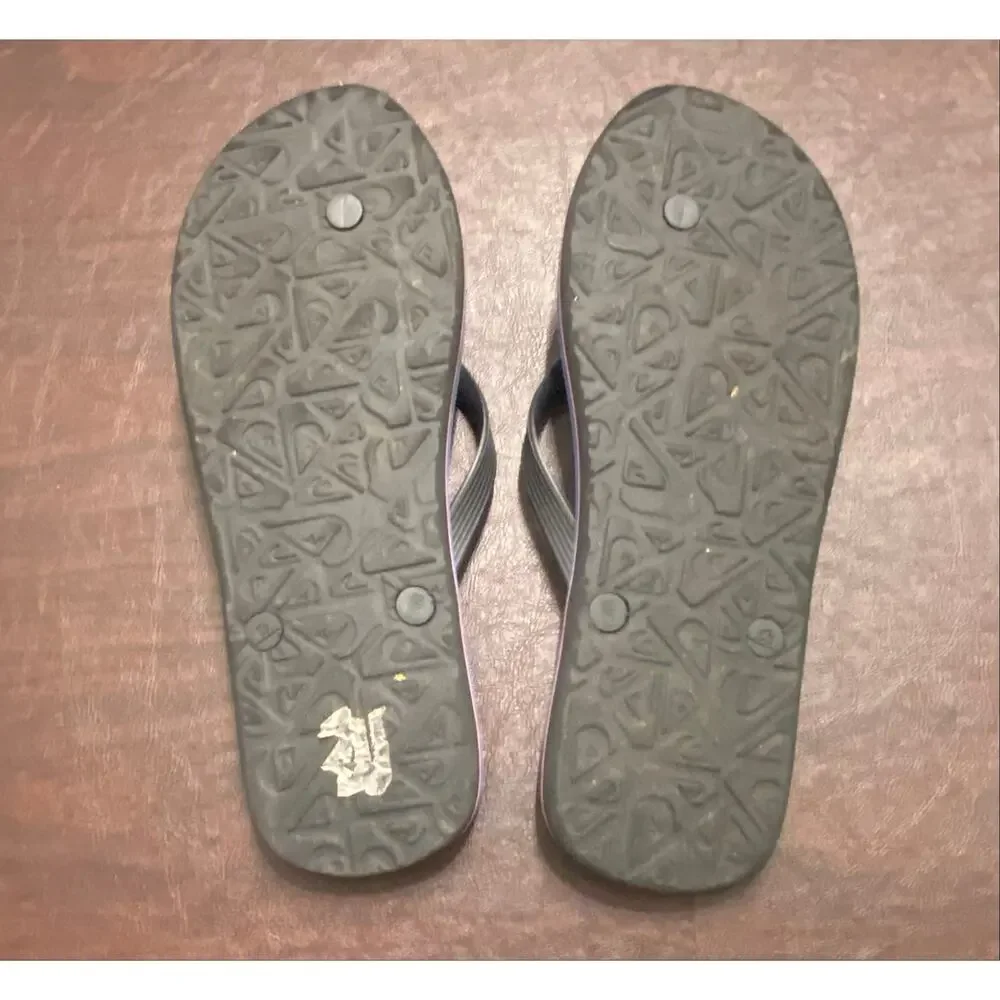 Quiksilver Red White Blue Gradient Flip Flops Sandals Men’s 12/13 Beach Surf
